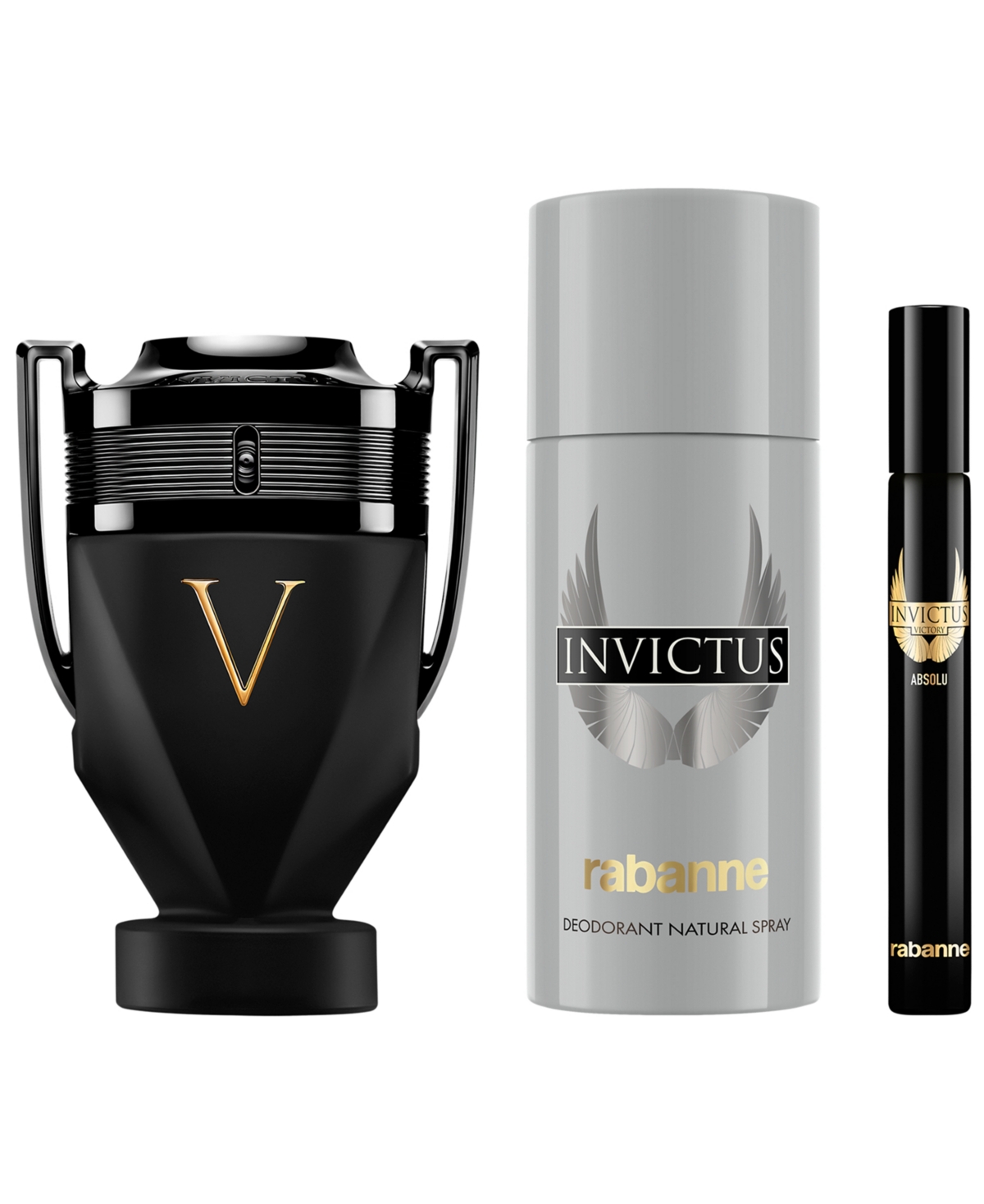 Rabanne Invictus Victory Absolu Parfum 3-piece Fragrance Set In Transparent