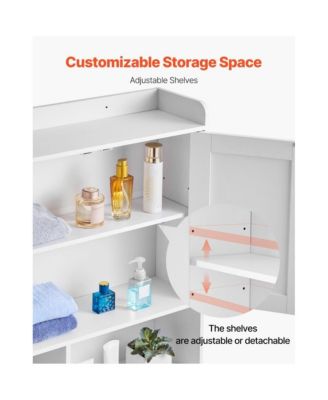 Space-Saving Over-Toilet Cabinet with Adjustable Shelf for Bathroom