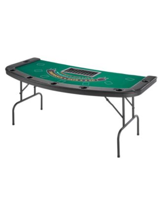 Semi Oval Folding Poker Table for 7 Players Casino Texas Holdem Game Table
