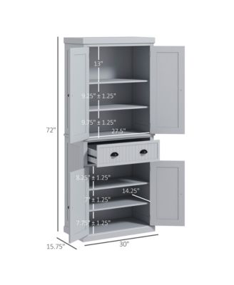Long-Lasting Kitchen Storage Cabinet with Doors and Shelves for Pantry Organization