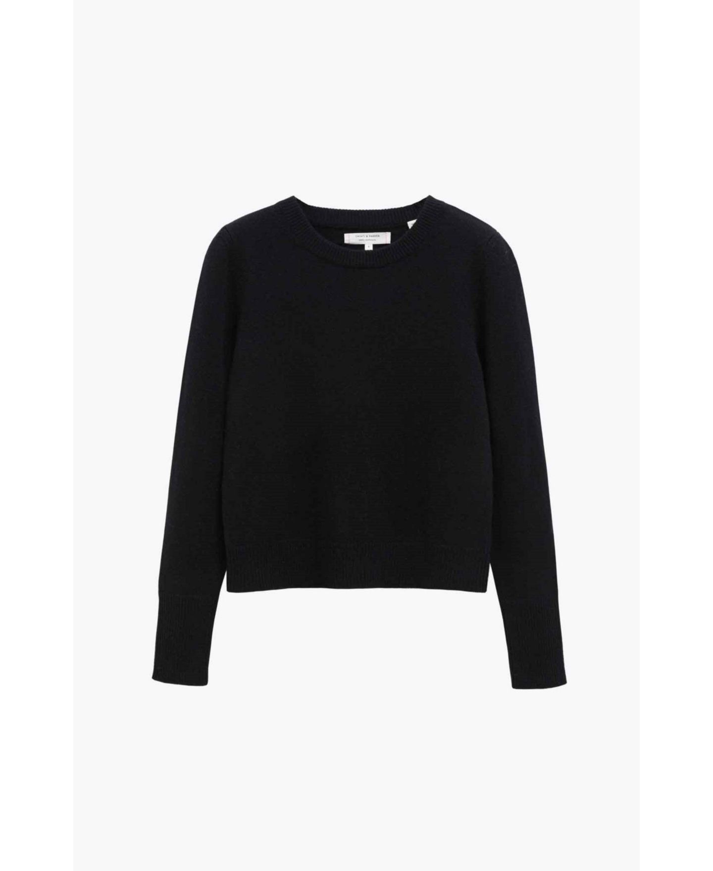 Женский свитер Chinti & Parker Pure Cashmere Cropped Sweater, цвет: Чёрный — фото 2