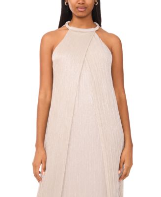 Women's Sleeveless Draped Midi Dress