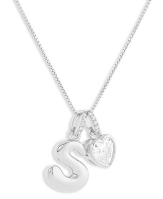 Sterling Silver Initial Charm Necklace in Holiday Ornament, Macy's Exclusive