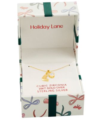 Sterling Silver Initial Charm Necklace in Holiday Ornament, Macy's Exclusive