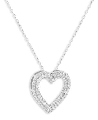 Sterling Silver Pave Heart Pendant Necklace, Macy's Exclusive
