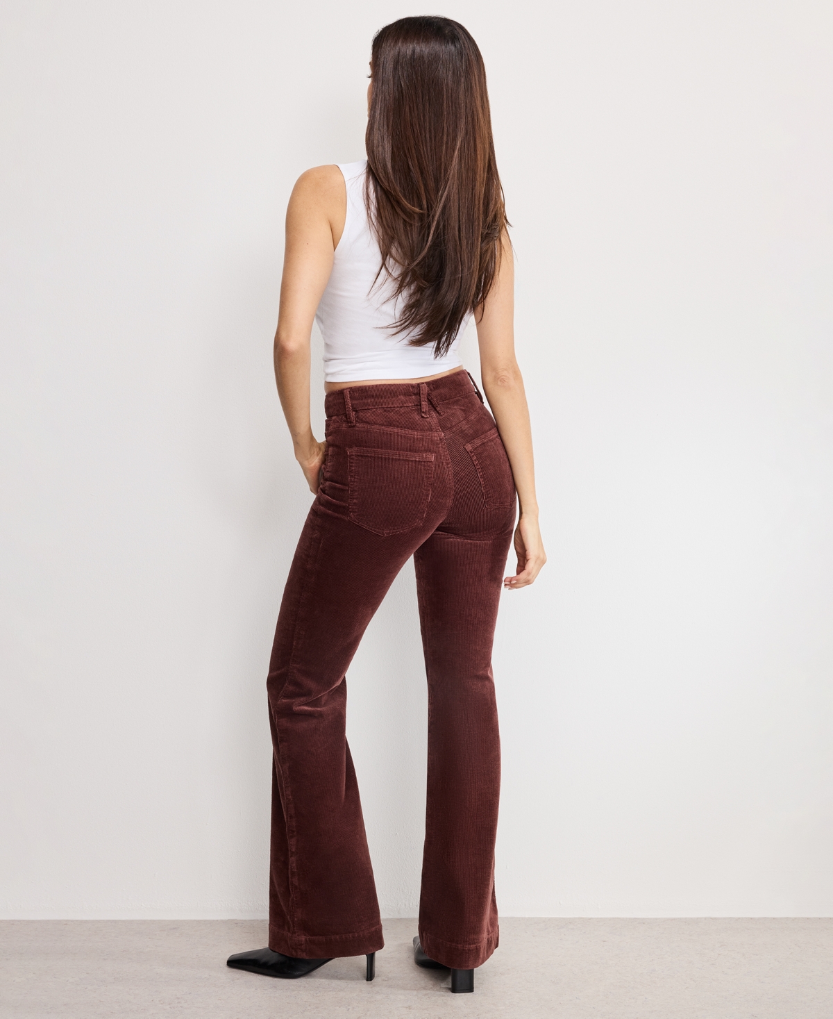 Good American Women's Flare Corduroy Mid-rise Pants In Brown