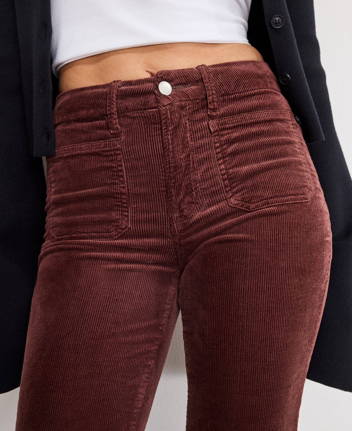 Good American Women's Flare Corduroy Mid-rise Pants In Brown