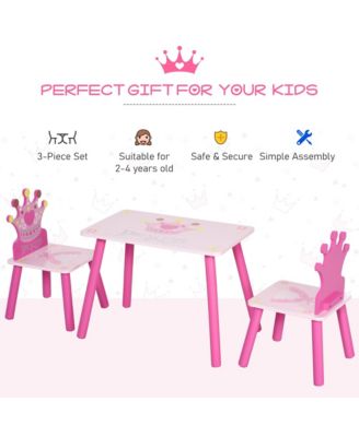 3 Piece Kids Table and Chair Set,