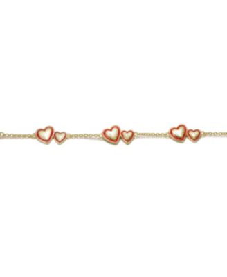 Plated with Enamel Heart Bracelet
