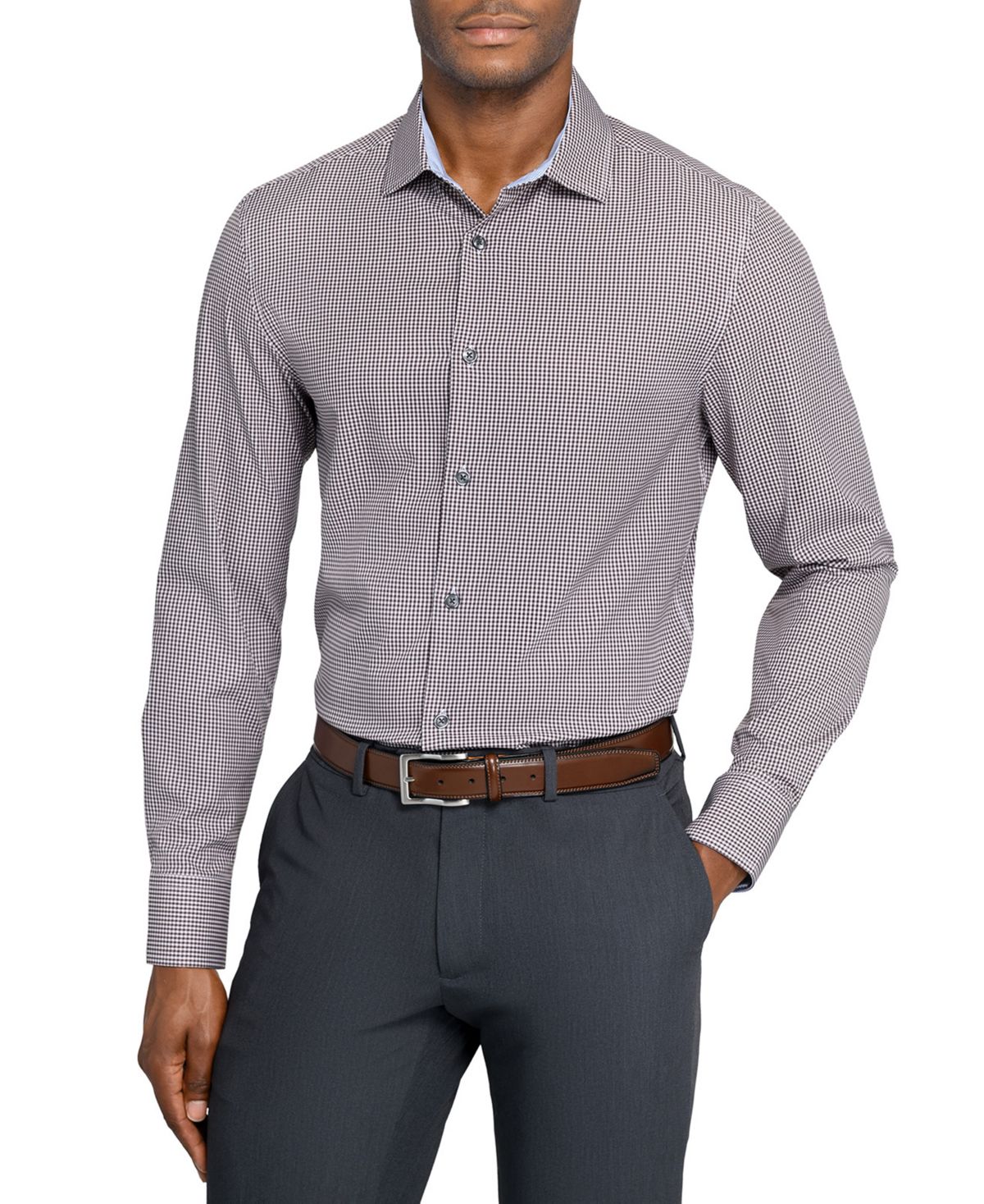 Мужская клетчатая рубашка с отложным воротником