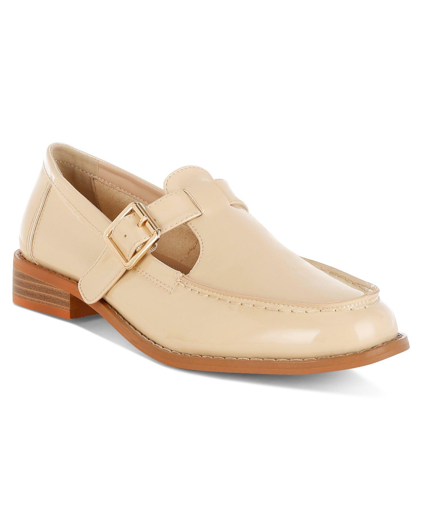 Женские туфли Rag & Co Swenson Patent Pleather Mary Jane, цвет: Бежевый лаковый — фото 4
