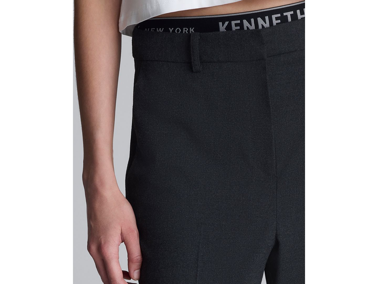 Женские брюки Kenneth Cole Flannel Wide-Leg, цвет: Тёмный серый — фото 2
