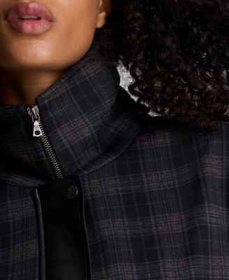 Women's Plaid Pattern Cropped Jacket