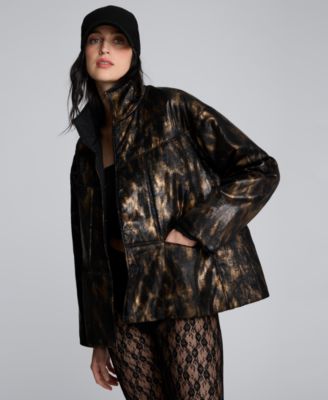 Women's Foiled Satin Puffer Jacket