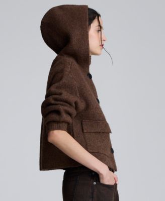 Women's Oversized Cropped Hoodie Sweater