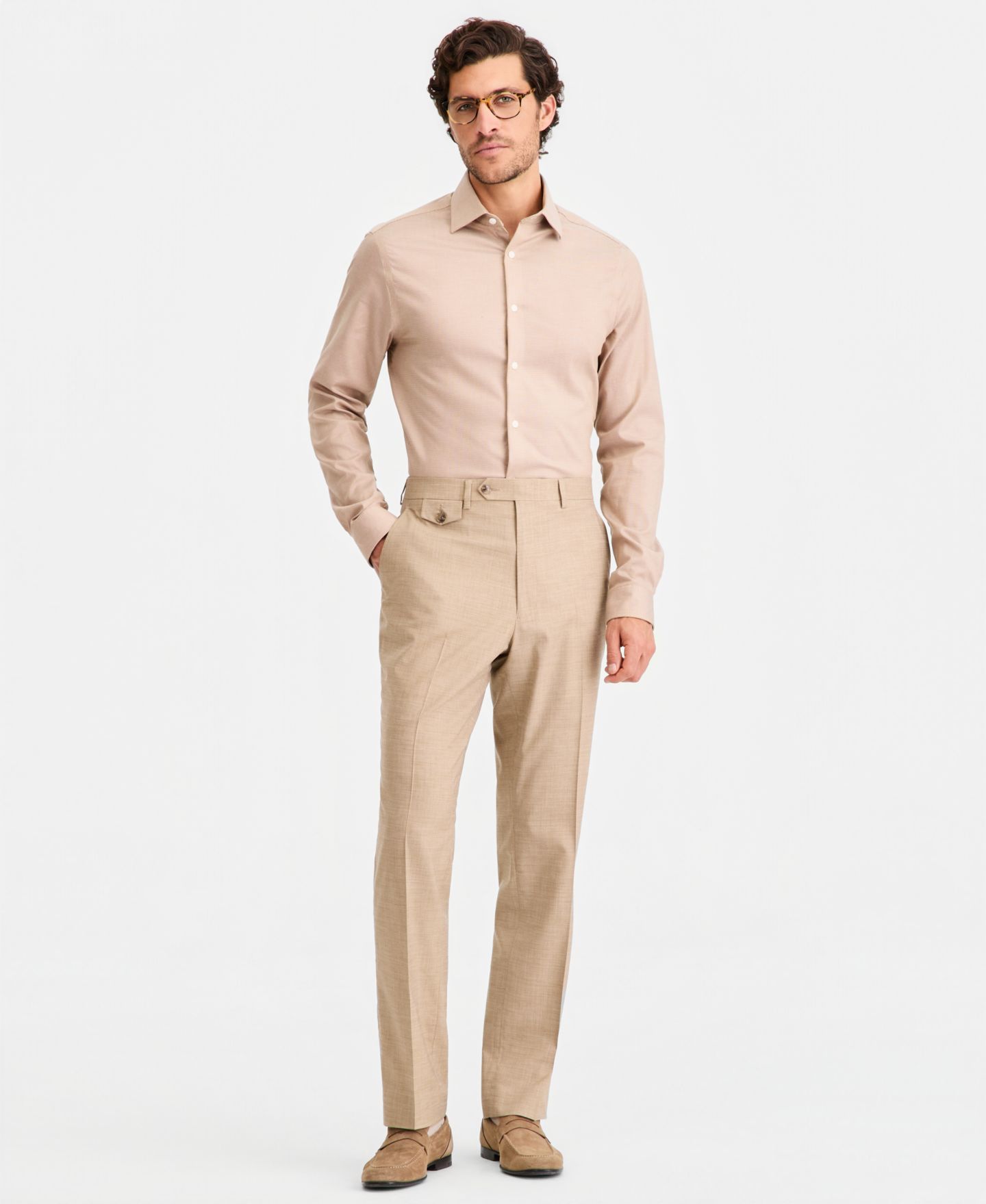 Мужские брюки Tayion Collection Classic-Fit Suit Separates, цвет: Рыжевато-коричневый — фото 1