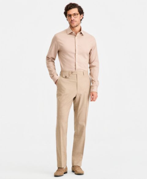 Мужские брюки Tayion Collection Classic-Fit Suit Separates, цвет: Рыжевато-коричневый