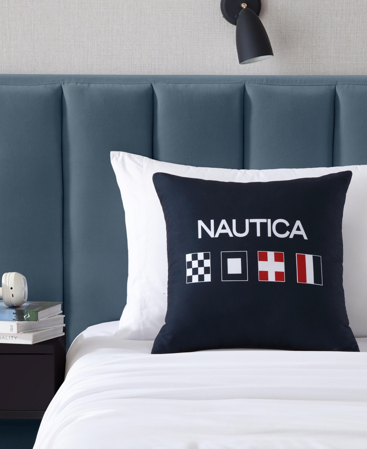 Nautica Flag Printed Decorative Pillow In Blue