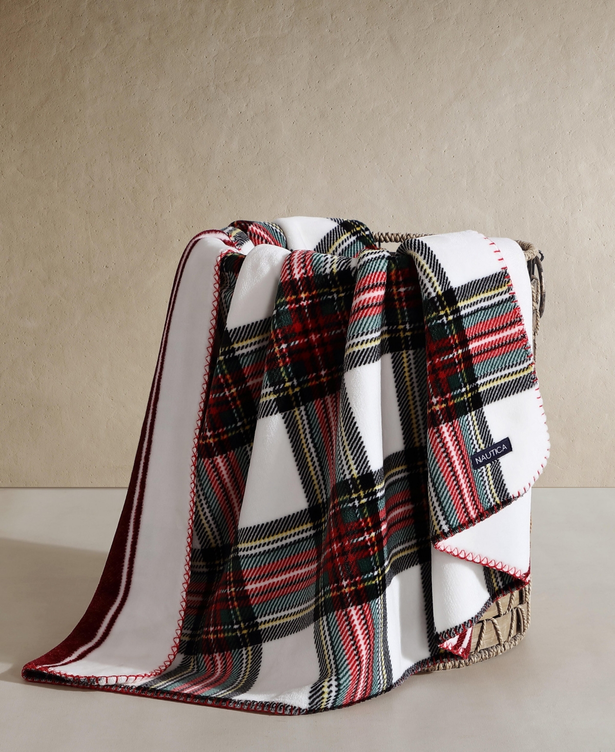 Nautica Printed Reversible Lush Throw, 70" X 50" In Multi