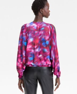 Women's Printed Arm-Slit Surplice Blouse, Macy's Exclusive