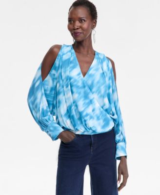 Women's Printed Arm-Slit Surplice Blouse, Macy's Exclusive