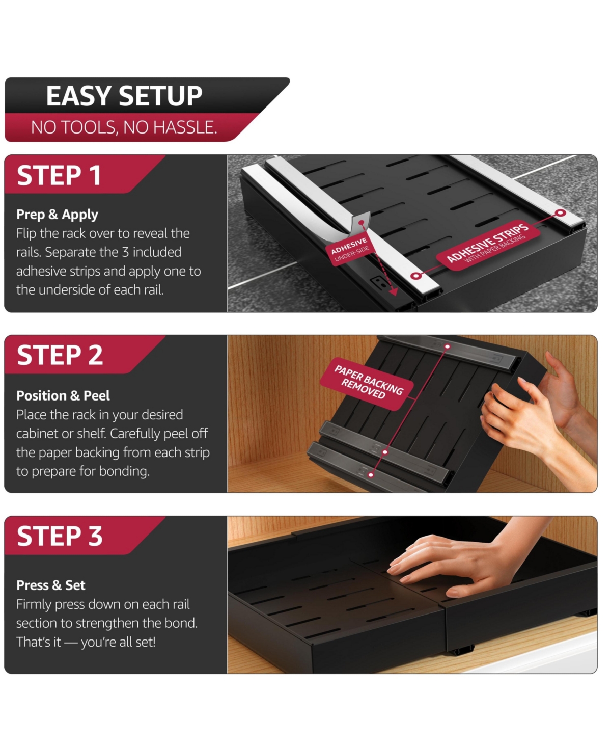 Sorbus 2 Pack Pull-Out Sliding Storage Rack for Kitchen & Bathroom