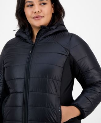 Plus Size Hooded Puffer Jacket