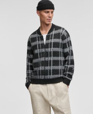 Mode of One - Men's Relaxed-Fit Plaid Zipper Sweater