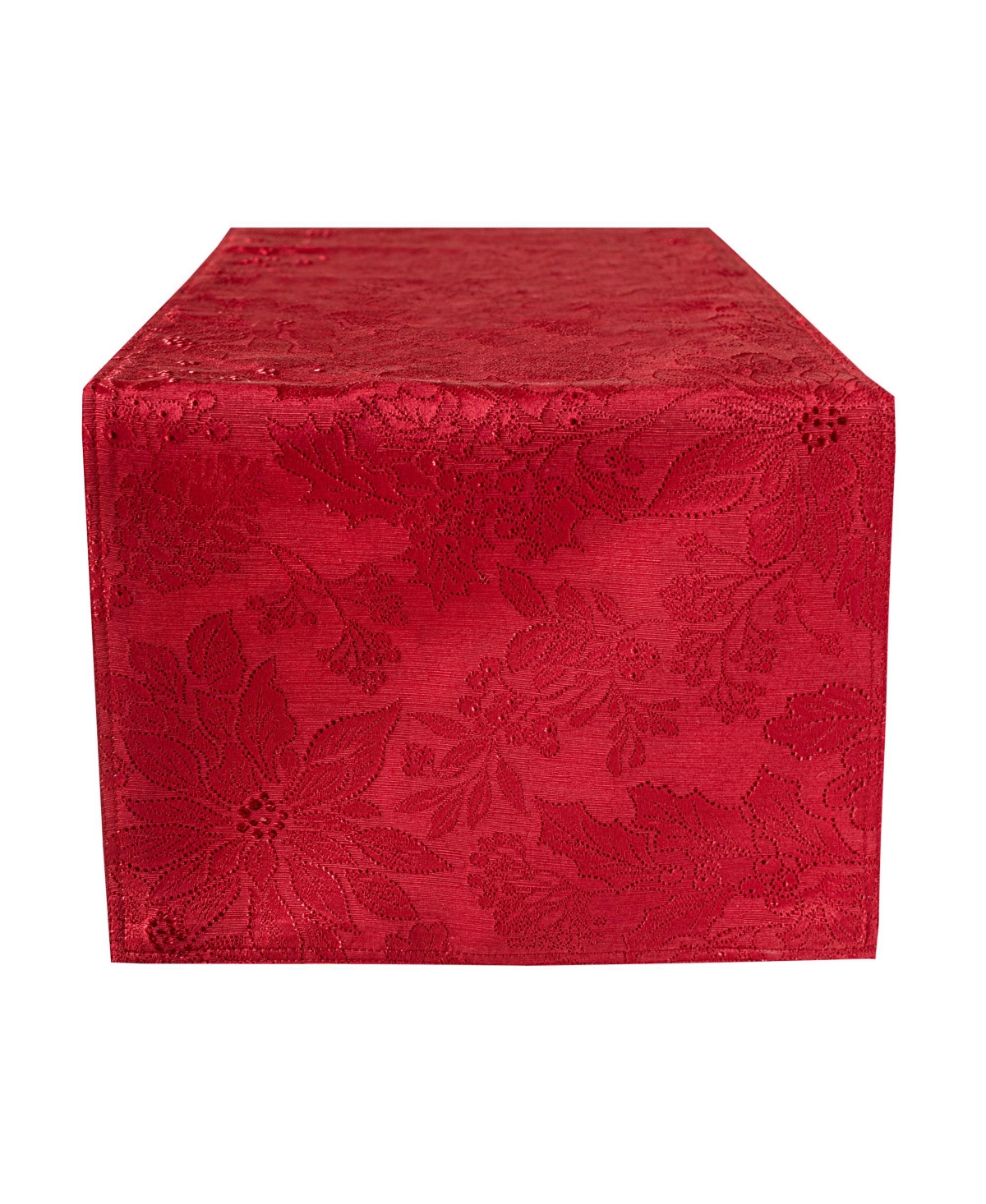 Benson Mills Poinsettia Foliage 16" x 80" Raised Jacquard Table Runner