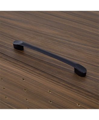 35.5 in. Wooden Multi-use Cat litter box house with Storage Made flip-up door in Walnut