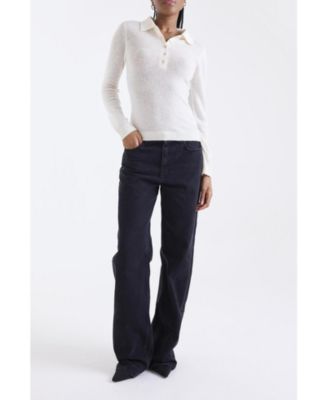 Women's Amaya Button 100% Cashmere Polo Top