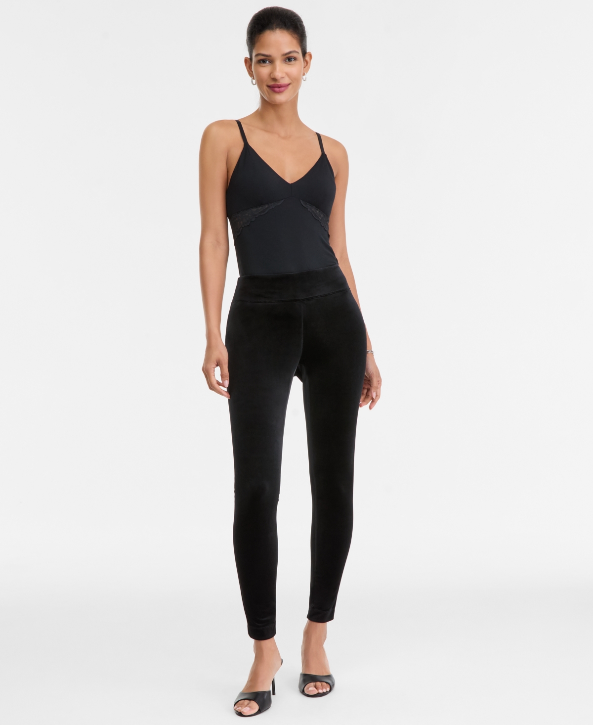 Inc International Concepts Women's Velvet Skinny Pants, Macy's Exclusive In Black