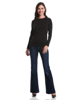 Petite Laced Long Sleeve Top