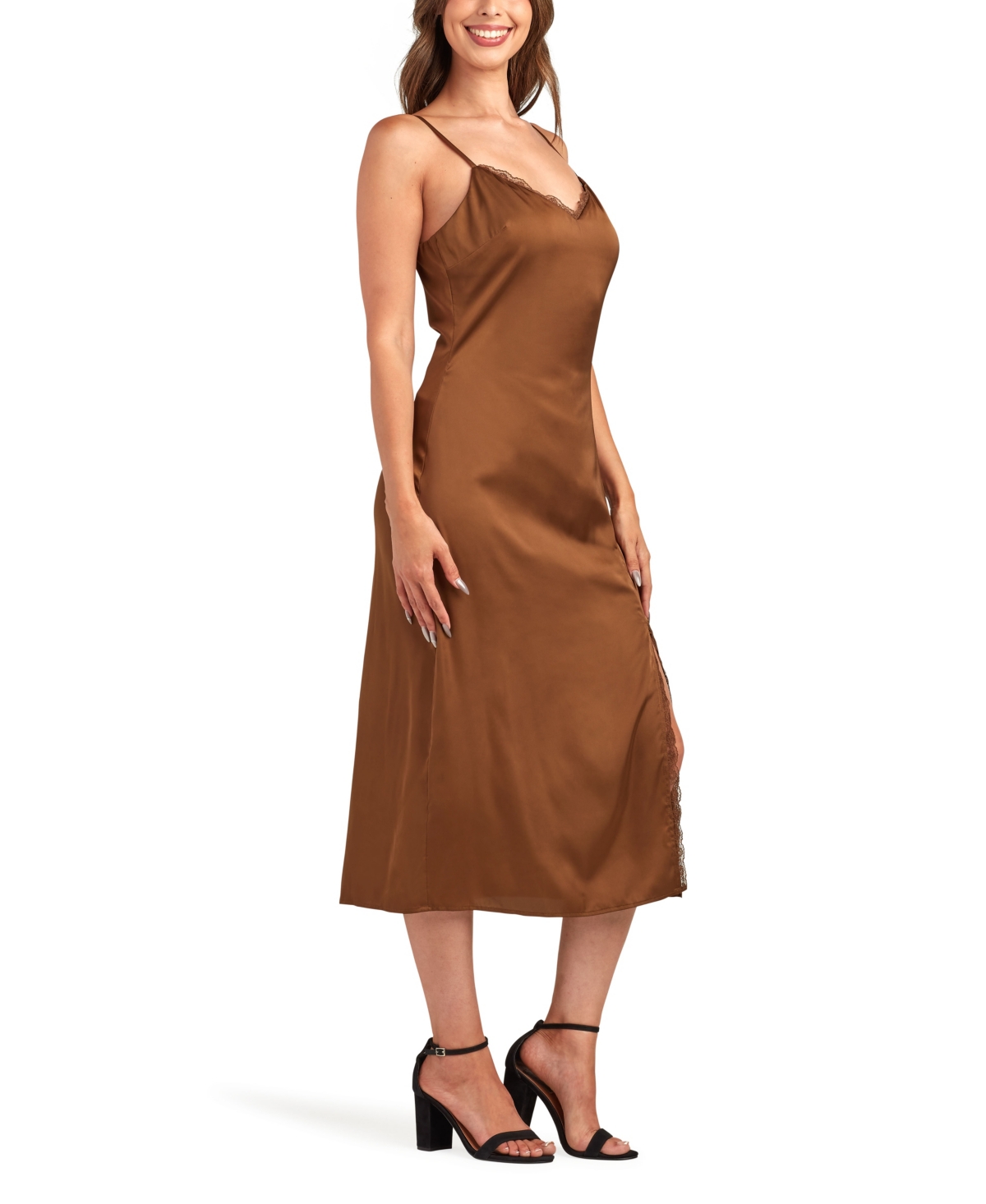 Bcx Women's Solid Heavy Midi Cami Dress In Brown