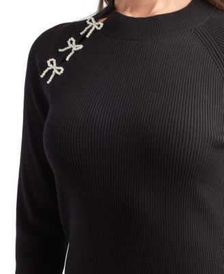 Juniors' Crewneck Pull On Sweater