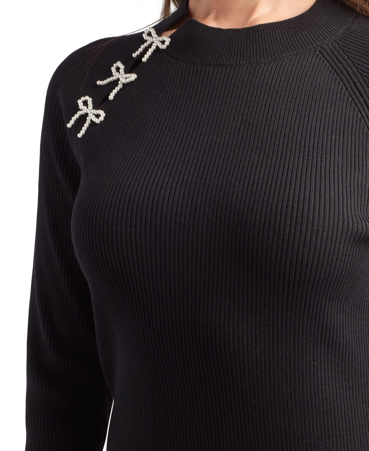 Bcx Juniors' Crewneck Pull On Sweater In Black