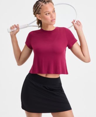 Women's Short-Sleeve Crewneck Knit T-Shirt, Exclusively at Macy's