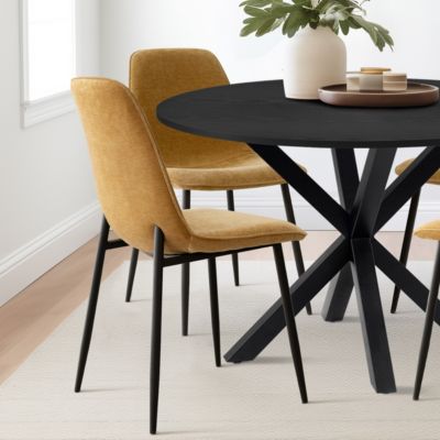 5-Piece Modern Dining Set with 39.5 Inch Round Table and 4 Chairs, Multiple Color Options for Kitchen & Dining Room-Maison Boucle