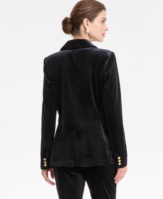 Women's Double-Breasted Velvet Blazer, Macy's Exclusive