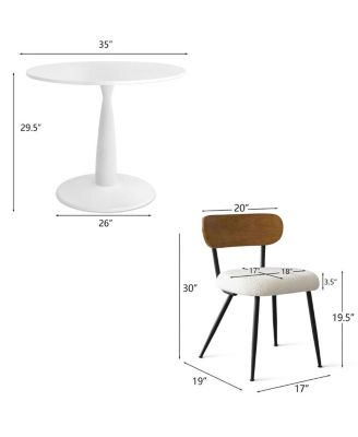 Elegant 5-Piece Dining Set Featuring a 35-Inch Round Table with 4 Stylish Chairs for Modern Dining Spaces