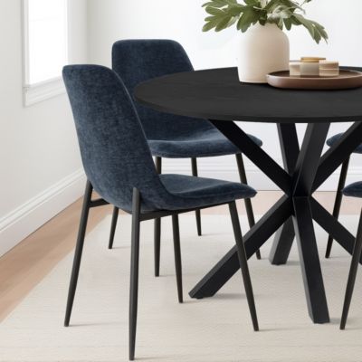 5-Piece Modern Dining Set with 39.5 Inch Round Table and 4 Chairs, Multiple Color Options for Kitchen & Dining Room-Maison Boucle