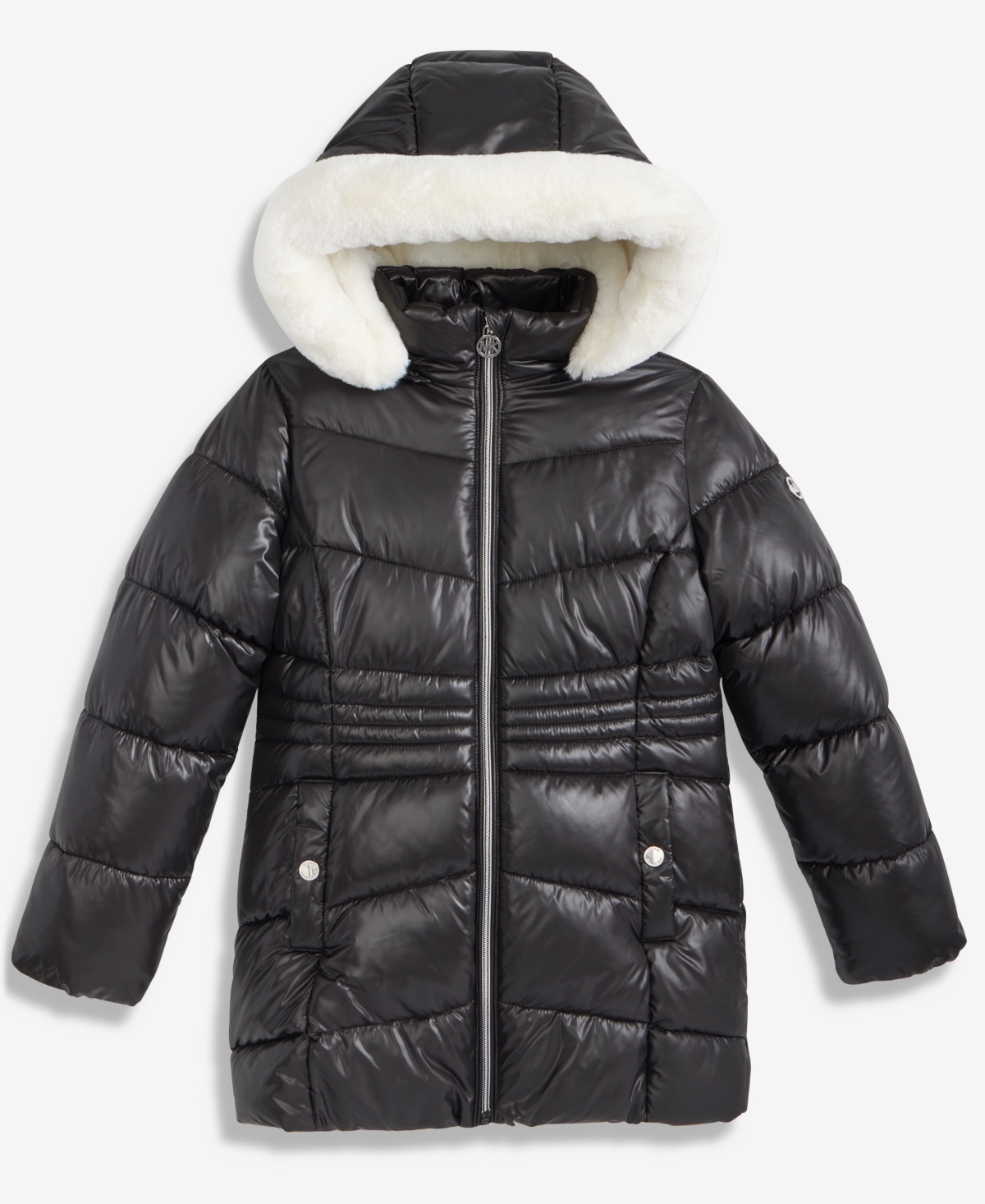 Michael Kors Girls 7-16 Stadium Puffer Jacket With Faux-Fur Trim