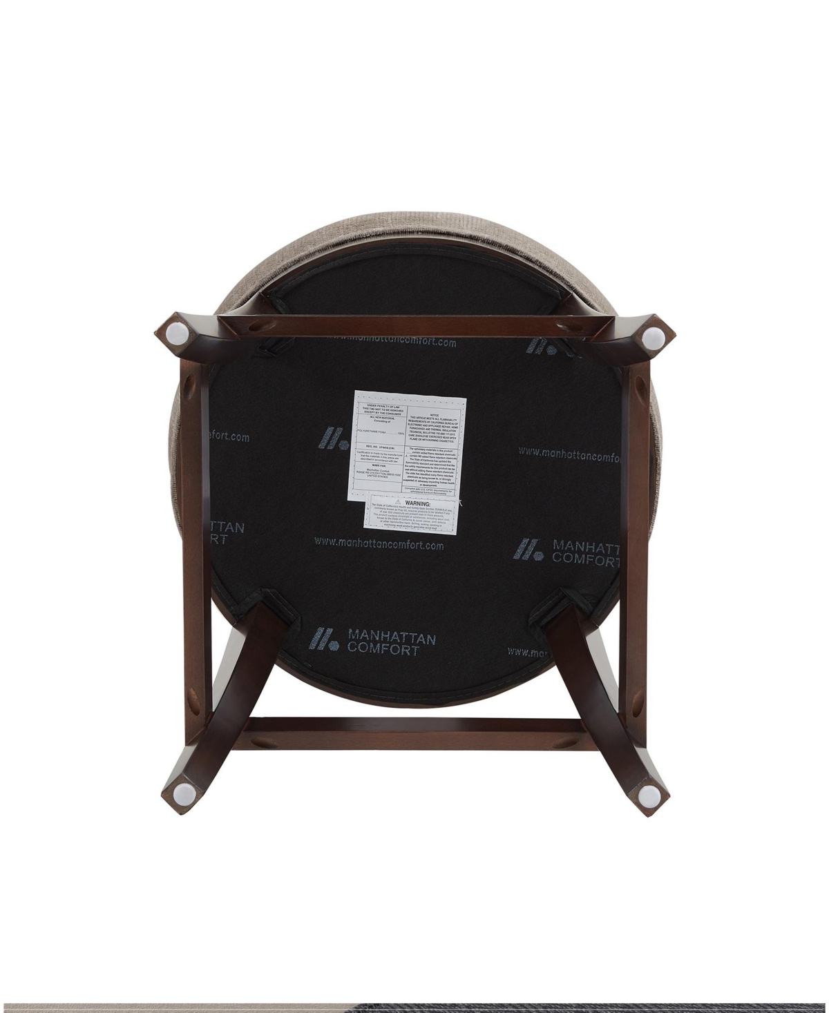 Manhattan Comfort Lucia 37.2" Chenille Upholstered Counter Stool In Brown