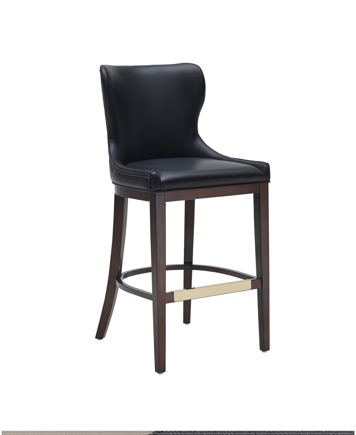 Manhattan Comfort Blair 43.9" Leatherette Upholstered Barstool In Black