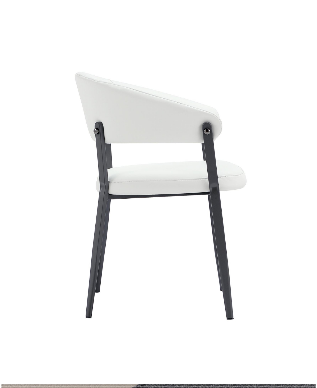 Manhattan Comfort Belle Textured 22.9" Leatherette Upholstered Dining Chair In White