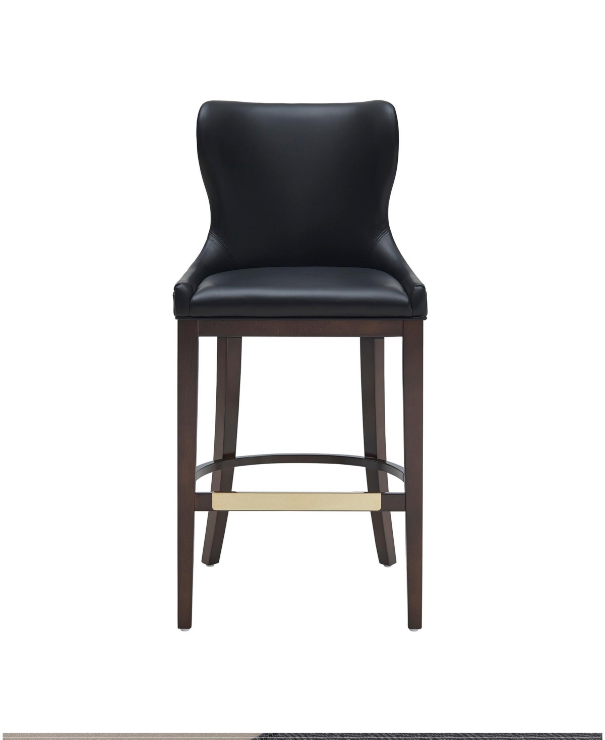 Manhattan Comfort Blair 43.9" Leatherette Upholstered Barstool In Black