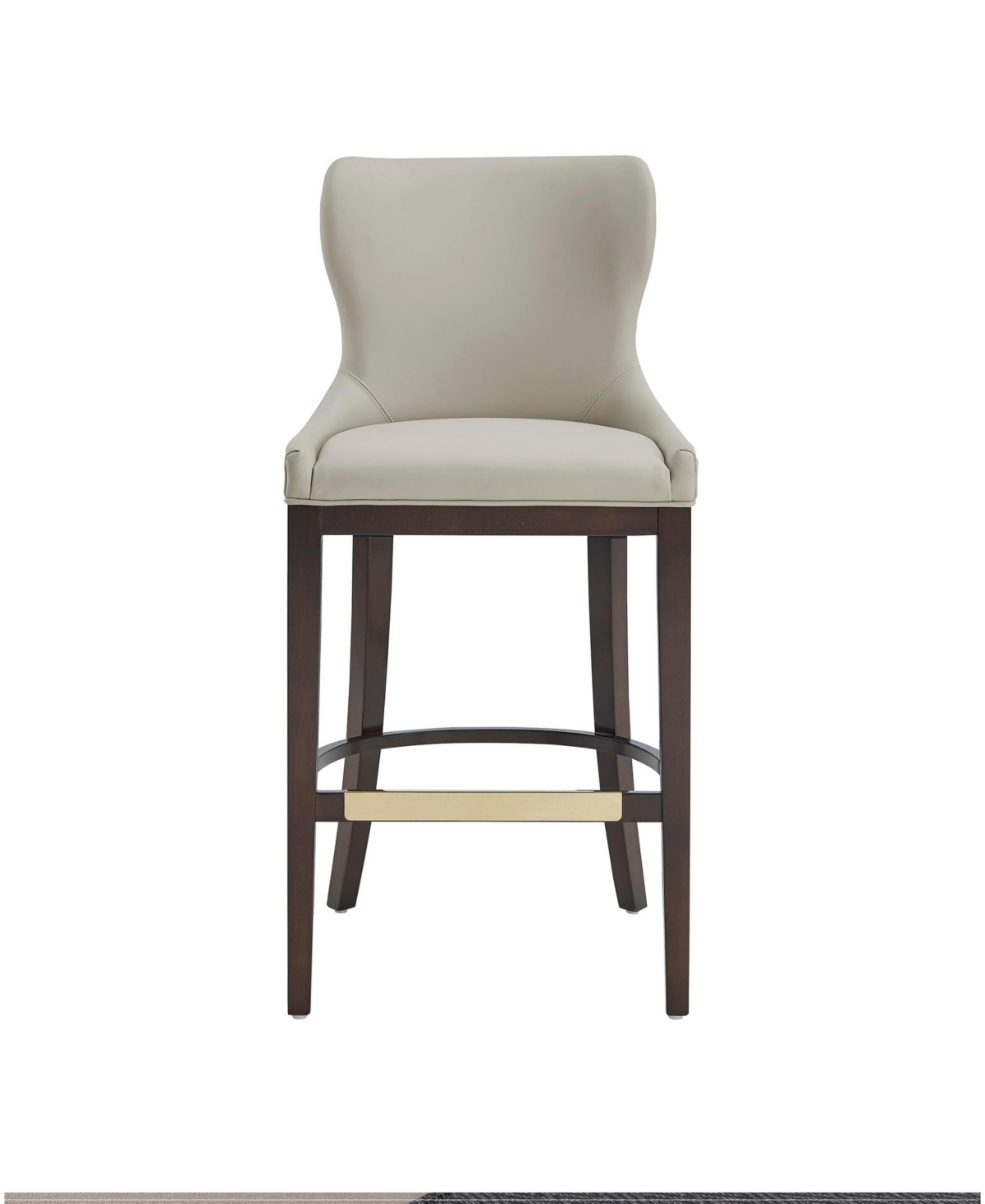 Manhattan Comfort Blair 43.9" Leatherette Upholstered Barstool In Gray