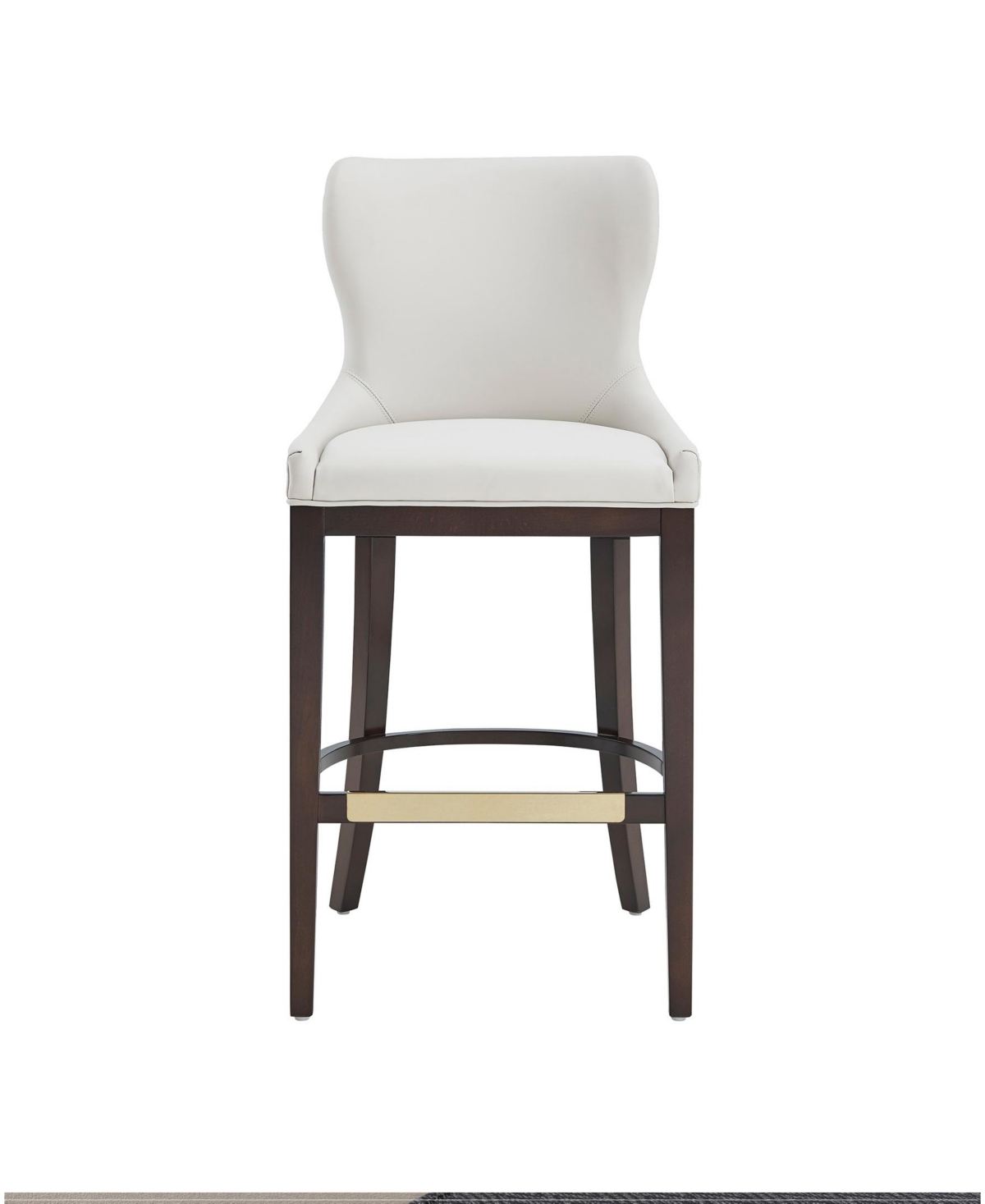 Manhattan Comfort Blair 43.9" Leatherette Upholstered Barstool In White