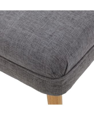 Upholstered Bench with Wood Legs, 38'' Small Accent Bench for Entryway or Bedroom