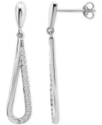 Round Drop Earrings (3/8 ct.t.w) in 18K Gold Plated Sterling Silver, Macy's Exclusive